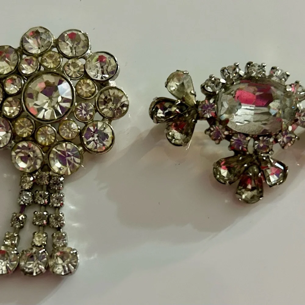 GORGEOUS vintage rhinestone brooch set amazing color and quality - Picture 3 of 4